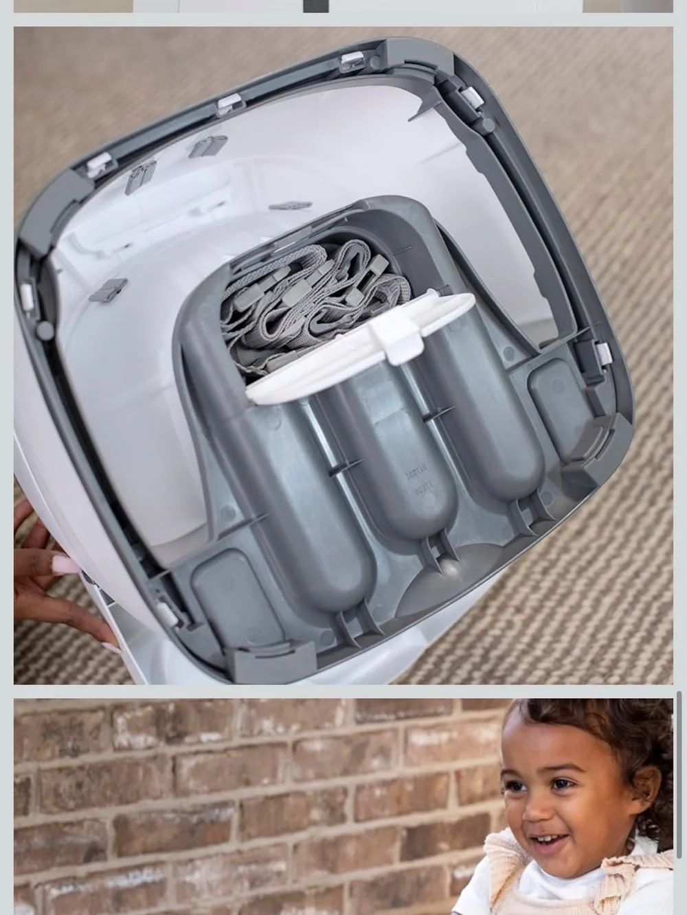 Ingenuity Baby Base 2-in-1 Booster Feeding and Floor Seat with Self-Storing Tray